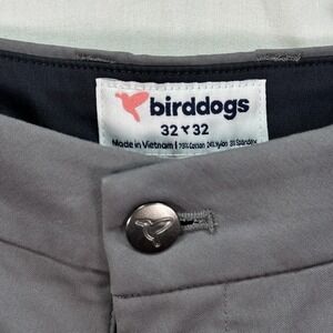 Birddogs Pants Mens 32 x 32 Gray Stretch Chino Performance Zip Pocket‎ Golf EUC